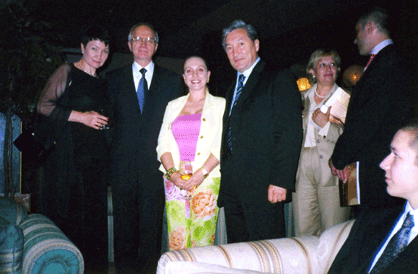 А. Очирова, посол в Узбекистане Ф. Мухаметшин,  генерал В. Очиров и Таня Карацуба 